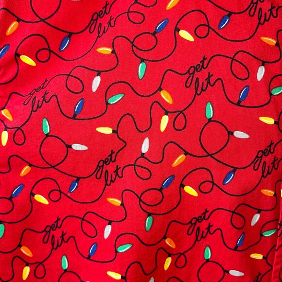 Spencer's LET'S GET LIT Christmas Lights Holiday Button Up Shirt Size Med - Picture 2 of 4